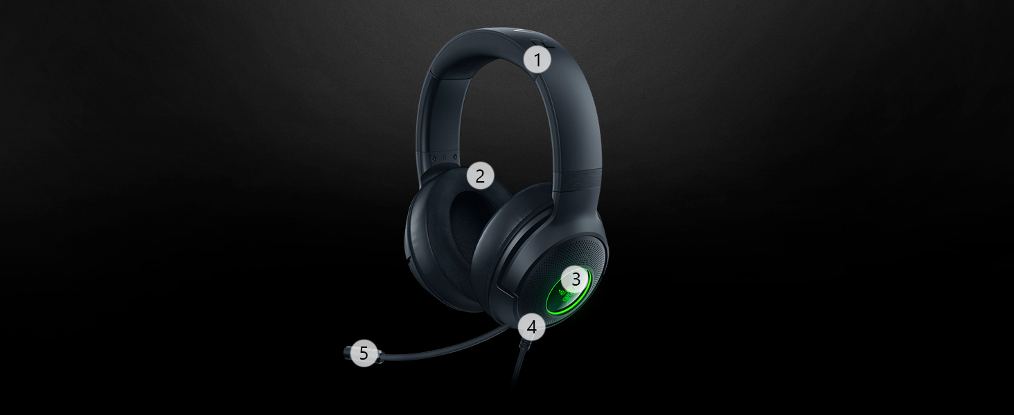 Razer Kraken V3 X Gaming Headset: 7.1 Surround Sound - Triforce
